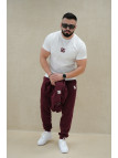 T-SHIRT MĘSKI BG SIGNATURE BIAŁY - BORDOWY