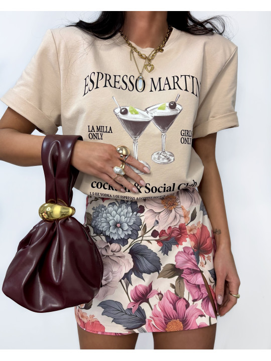 T-shirt Beżowy Espresso Martini La Milla