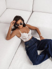 LUŻNE SPODNIE DARK JEANS La Milla