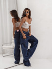 LUŻNE SPODNIE DARK JEANS La Milla