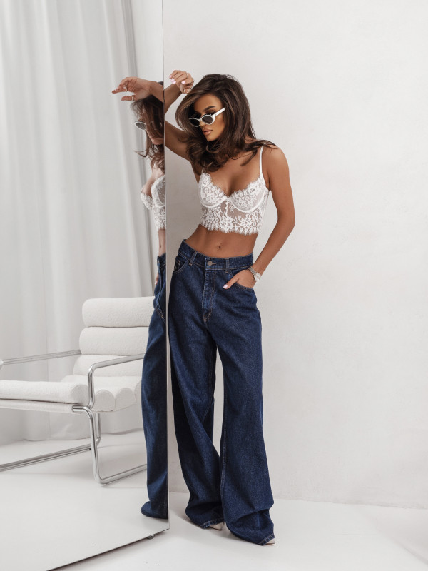 LUŻNE SPODNIE DARK JEANS La Milla