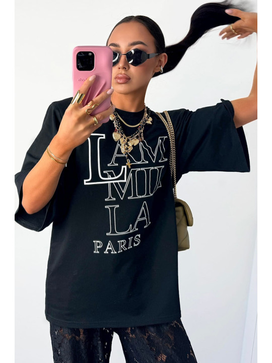 T-shirt z logo La Milla Paris - Czarny