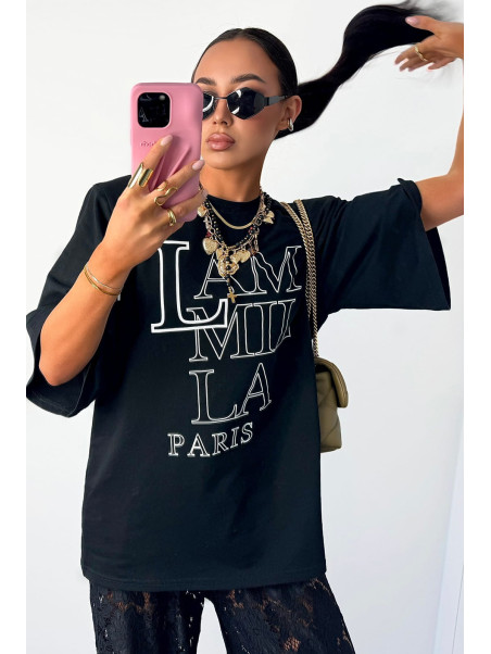 T-shirt z logo La Milla Paris - Czarny