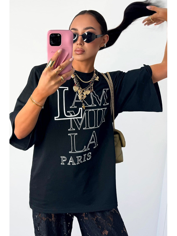 T-shirt z logo La Milla Paris - Czarny