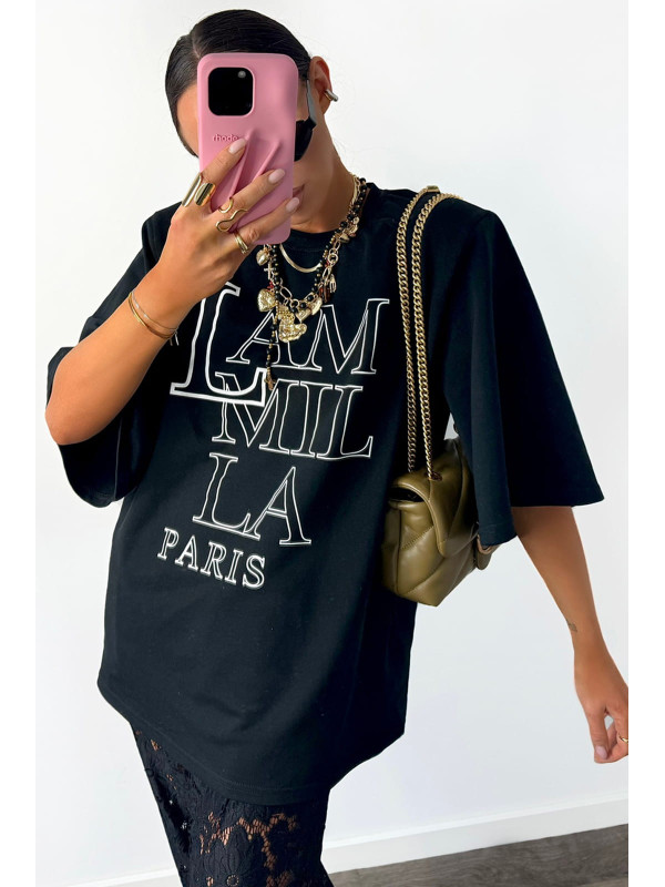 T-shirt z logo La Milla Paris - Czarny