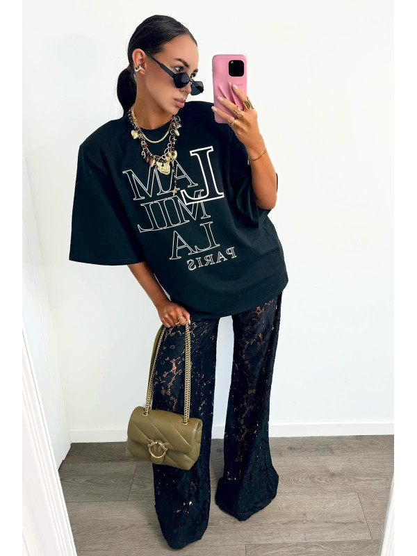 T-shirt z logo La Milla Paris - Czarny