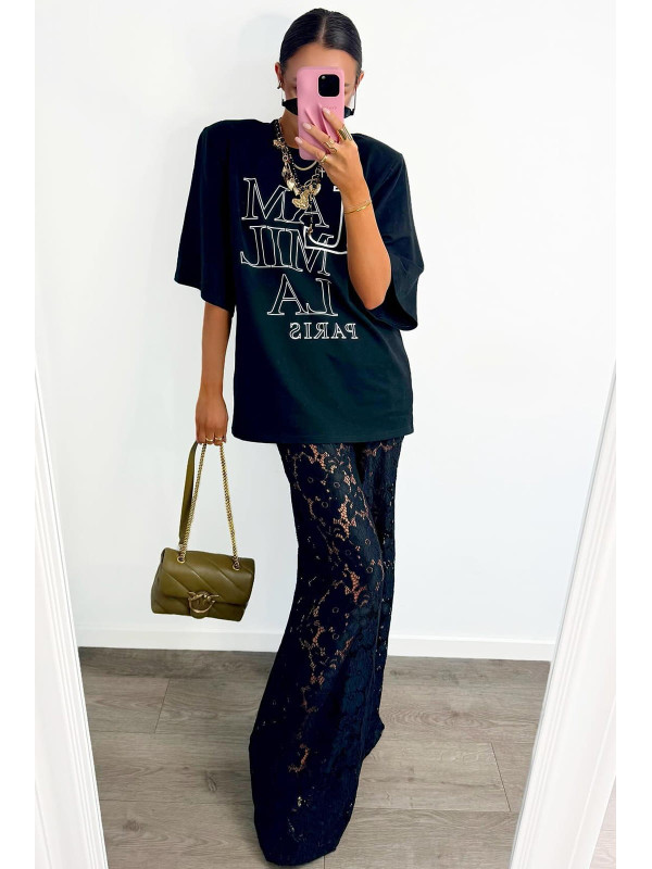 T-shirt z logo La Milla Paris - Czarny