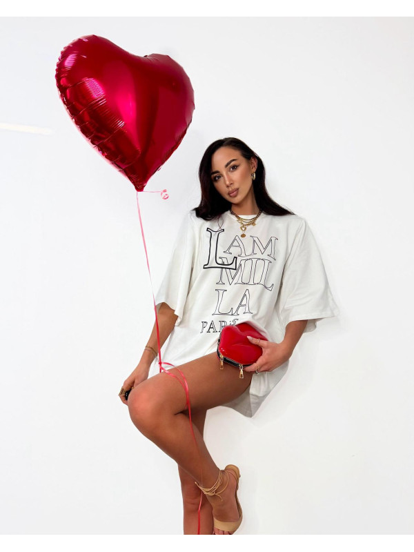 T-shirt z logo La Milla Paris - Białay