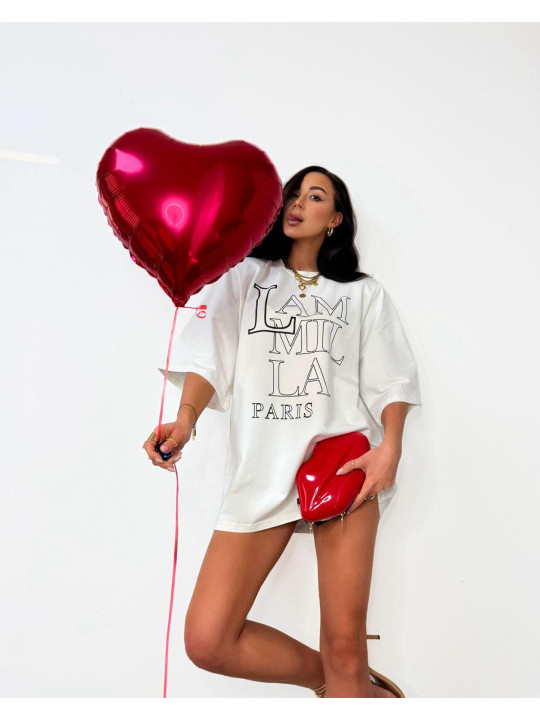T-shirt z logo La Milla Paris - Białay