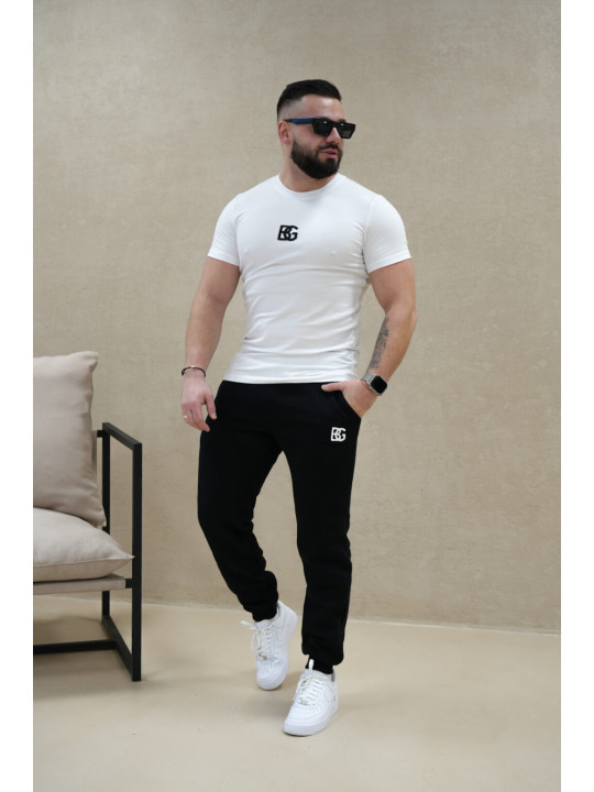 T-SHIRT MĘSKI BG SIGNATURE BIAŁY - CZARNY