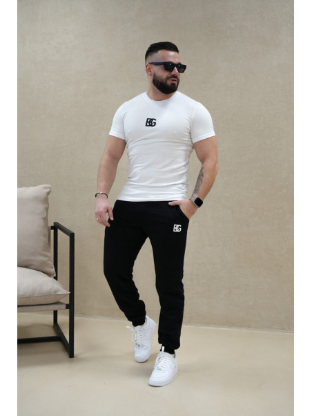 T-SHIRT MĘSKI BG SIGNATURE BIAŁY - CZARNY