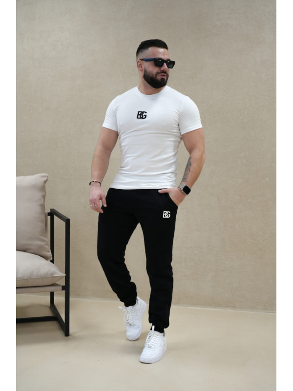 T-SHIRT MĘSKI BG SIGNATURE BIAŁY - CZARNY