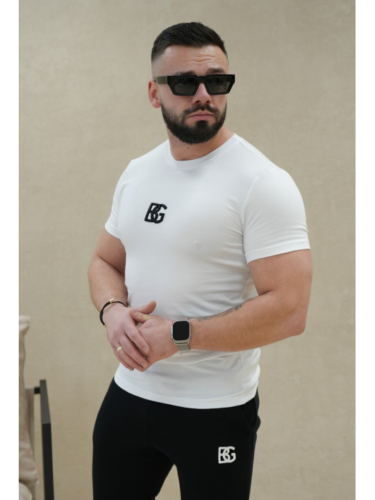 T-SHIRT MĘSKI BG SIGNATURE BIAŁY - CZARNY