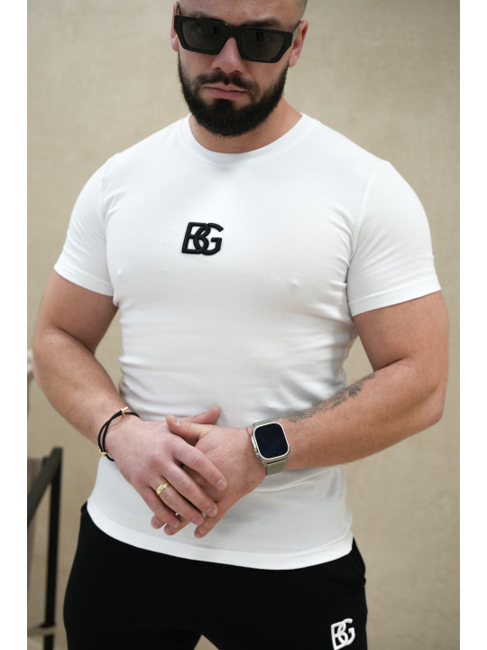 T-SHIRT MĘSKI BG SIGNATURE BIAŁY - CZARNY