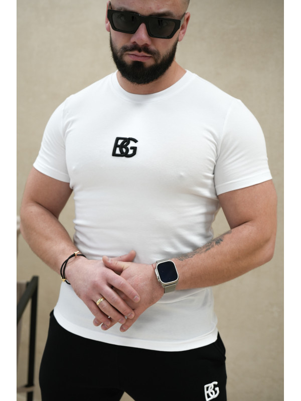 T-SHIRT MĘSKI BG SIGNATURE BIAŁY - CZARNY