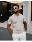 T-shirt Męski Polo Olavoga Twist Beż