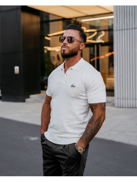 T-shirt Męski Polo Olavoga Twist Ecru